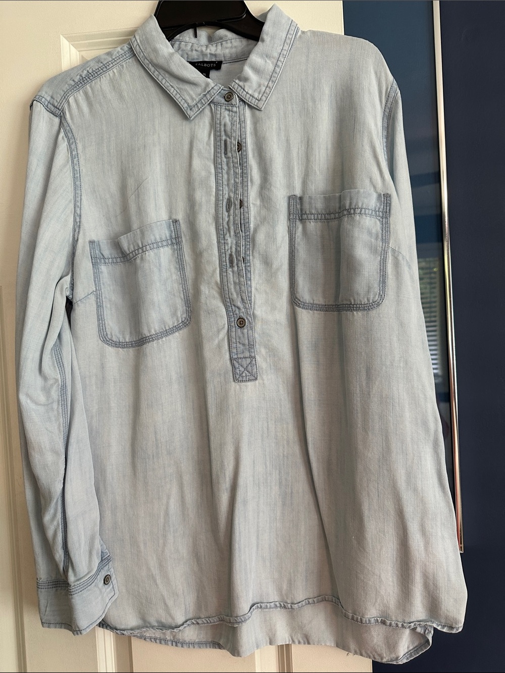 Talbots Light Blue Denim Tunic Shirt